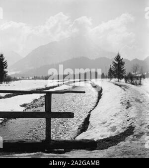 Ein Ausflug Nach Mittelberg in Österreich, 1930er Jahre Deutsches Reich. Eine Reise nach Mittelberg in Österreich, Deutschland der 1930er Jahre. Stockfoto