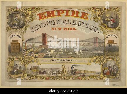 Empire Sewing Machine Co., New York - Henry Seibert & Bros., allgemeine Lithografen und Power drücken Sie Drucker, N.Y. Stockfoto