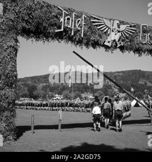 Der Eingang zum Hitlerjugend Lager Josef Grün', Österreich 1930er Jahre. Der 12-jährige Josef Grün Krieg der erste Tote in der österreichischen Hitlerju Stockfoto