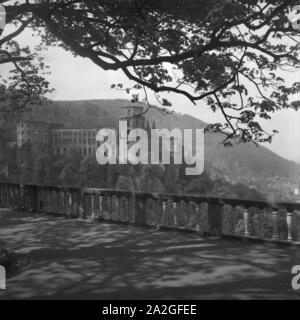 Das Heidelberger Schloss, Deutschland 1930er Jahre. Das Heidelberger Schloss, Deutschland 1930. Stockfoto