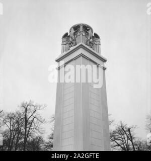 Baustelle rund um die Siegessäule in Berlin, Deutschland, 1930er Jahre. Bau Bereich um die Berliner Siegessaeule, Deutschland 1930. Stockfoto