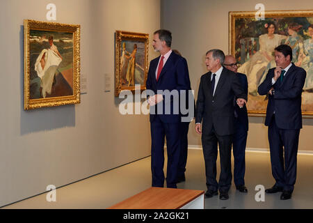 Madrid, Spanien. 02 Okt, 2019. König Felipe VI besucht das "spanische Malerei aus dem 19. Jahrhundert, von Goya Moderne" Ausstellung Einweihung im Maria Cristina Masaveu Peterson Stiftung. Credit: SOPA Images Limited/Alamy leben Nachrichten Stockfoto