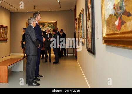 Madrid, Spanien. 02 Okt, 2019. König Felipe VI besucht das "spanische Malerei aus dem 19. Jahrhundert, von Goya Moderne" Ausstellung Einweihung im Maria Cristina Masaveu Peterson Stiftung. Credit: SOPA Images Limited/Alamy leben Nachrichten Stockfoto