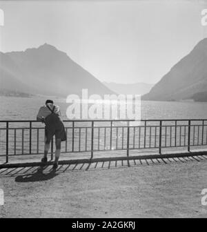 Ein Ausflug Zum Achensee in Tirol, 1930er Jahre Deutsches Reich. Ein Ausflug zum Achensee in Tirol, Deutschland der 1930er Jahre. Stockfoto