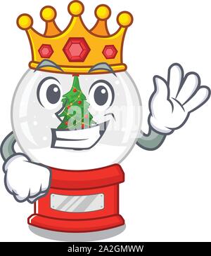 König miniatur Weihnachten Schneekugel cartoon Form Stock Vektor
