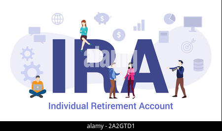 Ira individuelle Vorsorge Konzept sop standard operating procedure Konzept mit großen Word oder Text und Team Menschen mit modernen Flat Style - vect Stockfoto