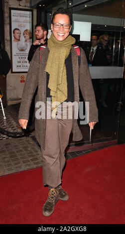 London, Großbritannien. 02 Okt, 2019. Nina Sosanya am einen Tag in den Tod von Joe Ei - Drücken Sie die Taste Nacht am Trafalgar Studios. Credit: SOPA Images Limited/Alamy leben Nachrichten Stockfoto