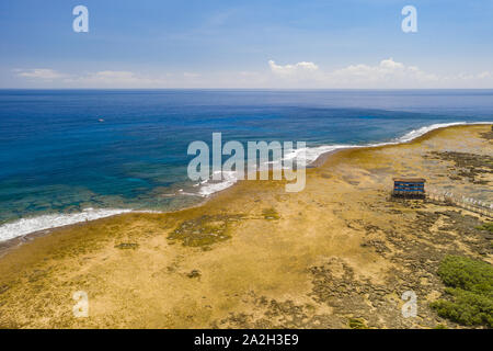 Luftaufnahme des berühmten Cloud 9 Surf-Bereich, Siargao, Philippinen Stockfoto