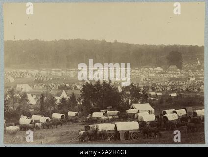 Lager der Armee des Potomac am Cumberland Landung auf Pamunkey River, Va., Mai 1862 Stockfoto