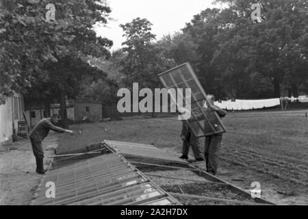 Alltagsszenen eines landwirtschaftlichen Betriebs, Deutsches Reich 30er Jahre. Szenen aus dem täglichen Leben eines landwirtschaftlichen Unternehmens, Deutschland 1930. Stockfoto