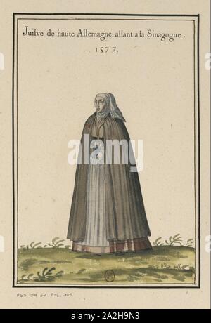 Ensemble de gravures de Kostüme d'Allemagne du XVIe siècle. f089. Stockfoto