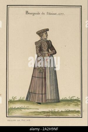 Ensemble de gravures de Kostüme d'Allemagne du XVIe siècle. f101. Stockfoto