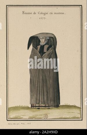 Ensemble de gravures de Kostüme d'Allemagne du XVIe siècle. f121. Stockfoto