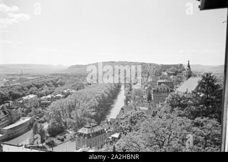 Ein Ausflug nach Tübingen, Deutsches Reich 30er Jahre. Eine Reise nach Tübingen, Deutschland 1930. Stockfoto