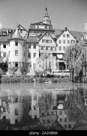 Ein Ausflug nach Tübingen, Deutsches Reich 30er Jahre. Eine Reise nach Tübingen, Deutschland 1930. Stockfoto