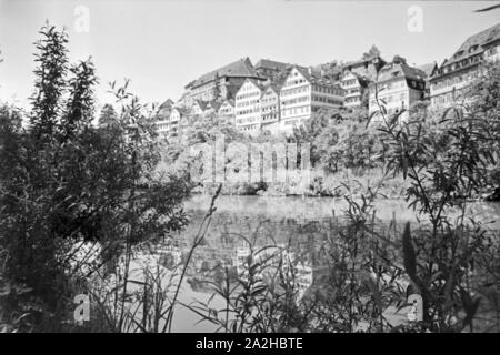 Ein Ausflug nach Tübingen, Deutsches Reich 30er Jahre. Eine Reise nach Tübingen, Deutschland 1930. Stockfoto