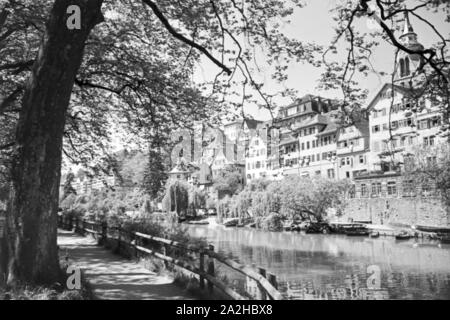 Ein Ausflug nach Tübingen, Deutsches Reich 30er Jahre. Eine Reise nach Tübingen, Deutschland 1930. Stockfoto