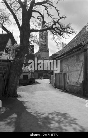 Ein Ausflug nach Bad Urach, Deutsches Reich 30er Jahre. Eine Reise nach Bad Urach, Deutschland 1930. Stockfoto