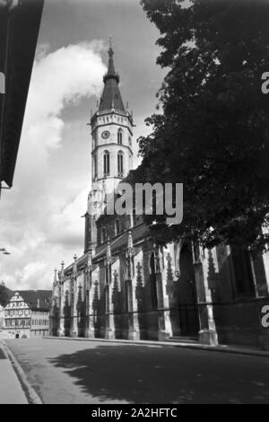 Ein Ausflug nach Bad Urach, Deutsches Reich 30er Jahre. Eine Reise nach Bad Urach, Deutschland 1930. Stockfoto