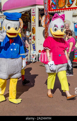 Donald und Daisy Duck in Newent Zwiebel Fayre (2019) Stockfoto