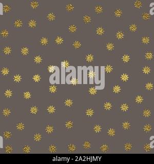 Hell abstrakt beige Moderne nahtlose Muster mit den goldenen Sternen. Vector Illustration für Verpackung, Website, Einladung oder andere Design. Glänzendes gold Hintergrund. Textur von Blattgold. Festliche Banner. Stock Vektor