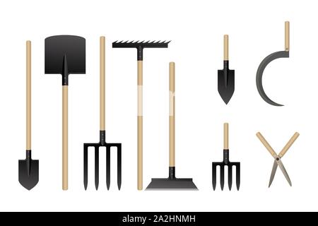 Garten Werkzeuge Sammlung. Vector Illustration. Einstellen der Landwirtschaft. Stock Vektor