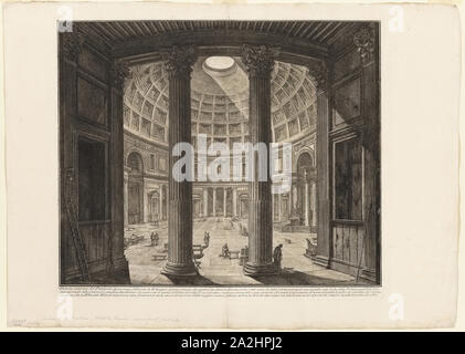 Innenansicht des Pantheon, von Ansichten von Rom, 1768, veröffentlicht 1800 - 07, Giovanni Battista Piranesi (Italienisch, 1720-1778), Francesco (Italienisch, 1758-1810) und Pietro Piranesi (Italienisch, geboren 1758/9), Italien veröffentlicht, Ätzung auf schwerem Elfenbein Bütten, 457 x 557 mm (Bild), 480 x 562 mm (Platte), 560 x 788 mm (Blatt Stockfoto