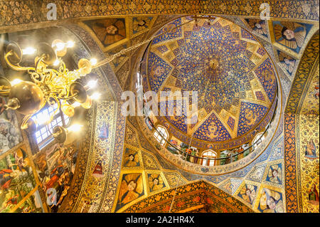 Interieur, Fresken, die Szenen aus der Bibel, der Heiligen Retter oder Vank armenische Kathedrale, Esfahan, Iran Stockfoto