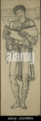 Timothy (Cartoon für Marienkapelle osten Fenster), März 1872, Sir Edward Burne-Jones, Englisch, 1833-1898, England, Holzkohle und Feder und Tinte auf Papier, 1.759 × 616 mm Stockfoto