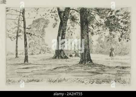 Greenwich Park, 1859, James McNeill Whistler, American, 1834-1903, Usa, Radierung mit Foul beißen in schwarzer Tinte auf Creme Bütten, 128 x 205 mm (Platte), 266 x 364 mm (Blatt Stockfoto