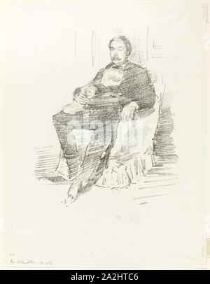 Portrait von Dr. Whistler, Nr. 2, 1894, James McNeill Whistler, American, 1834-1903, Usa, Transfer Lithographie in schwarzer Tinte auf grau Elfenbein festgelegten Proofing Papier, 192 x 154 mm (Bild), 276 x 215 mm (Blatt Stockfoto