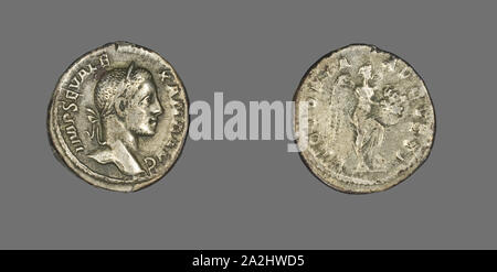 Denar (Münze) Darstellung von Kaiser Severus Alexander, AD 228/231, Römische, in Rom, Römische Reich, Silber, Durchm geprägt. 2 cm, 3,05 g Stockfoto