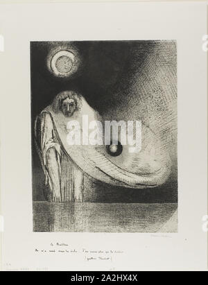 Der Buddha, 1895 Odilon Redon, Französisch, 1840-1916, Frankreich, Lithographie in Schwarz auf Elfenbein China Papier legte sich auf Elfenbein webte Papier, 325 × 245 mm (Bild), 452 × 348 mm (Blatt Stockfoto