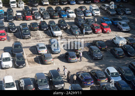 Schloss Parkplatz von oben gesehen in York, North Yorkshire, England, Großbritannien Stockfoto