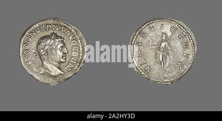 Denar (Münze), Kaiser Antoninus Pius, AD 138/161, Römische, in Rom, Römische Reich, Silber, Durchm geprägt. 2 cm, 2,94 g Stockfoto