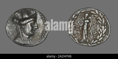 Tetradrachme (Münze), Tyche, 95/94 v. Chr., Griechisch, das antike Griechenland, Silber, Durchm. 3 cm, 15.17 g Stockfoto