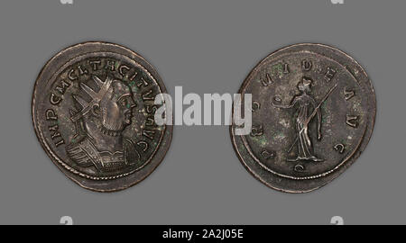Aurelianus (Münze) porträtiert Kaiser Tacitus, AD 276 (Januar/Juni), von Tacitus, Römischer, in Ticinum, Römische Reich, Billon, Diam geprägt. 2,4 cm, 3.12 g Stockfoto