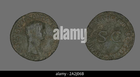 Als (Münze), Germanicus, AD 50/54, Römische, in Rom, Römische Reich, Bronze, Diam geprägt. 2,9 cm, 9,82 g Stockfoto