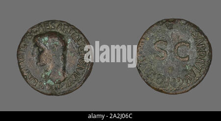 Als (Münze), Germanicus, AD 39/41, Römische, in Rom, Römische Reich, Bronze, Diam geprägt. 2,8 cm, 10,36 g Stockfoto