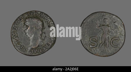 Als (Münze) Darstellung von Kaiser Claudius, AD 41/50, Römische, in Rom, Römische Reich, Bronze, Diam geprägt. 2,9 cm, 10,91 g Stockfoto