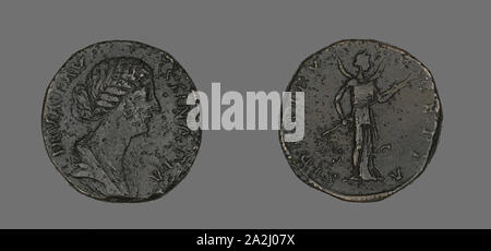 Sesterz (Münze), Kaiserin Faustina, AD 176, Römische, in Rom, Römische Reich, Bronze, Diam geprägt. 3 cm, 27.24 g Stockfoto