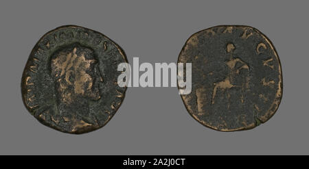 Sesterz (Münze) porträtiert Kaiser Maximinus, AD 235/236, Römische, in Rom, Römische Reich, Bronze, Diam geprägt. 3 cm, 16,56 g Stockfoto