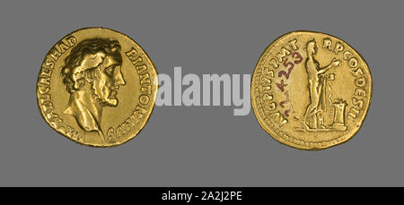 Aureus (Münze), Kaiser Antoninus Pius, AD 138/161, Römische, Römisches Reich, Gold, Diam. 2,0 cm, 5,99 € g Stockfoto