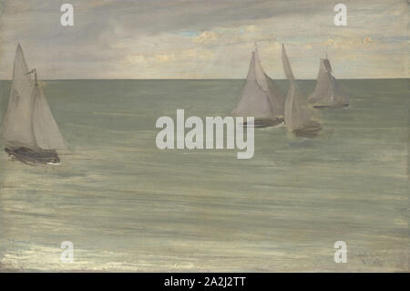 Trouville (Grau und Grün, das Silber auf See), 1865, James McNeill Whistler, American, 1834 - 1903, Trouville, Öl auf Leinwand, 51,5 × 77,2 cm (20 1/4 x 30 3/8 in Stockfoto