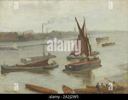 Grau und Silber: Alte Battersea erreichen 1863, James McNeill Whistler, American, 1834 - 1903, London, Öl auf Leinwand, 50,8 × 68,6 cm (20×27 in Stockfoto