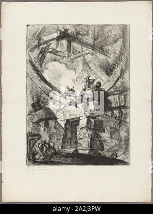 Das Riesenrad, Platte 9 von imaginären Gefängnisse, 1761, Giovanni Battista Piranesi, Italienischer, 1720-1778, Italien, Ätzen und Gravur auf schwerem Elfenbein Papier, 545 x 400 mm (Bild), 553 x 408 mm (Platte), 781 x 590 mm (Blatt festgelegt Stockfoto