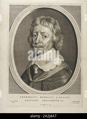 Friedrich Heinrich von Nassau, n.d., Cornelis Visscher, der Ältere (Niederländischen, C. 1520-1586), nachdem Gerrit van Honthorst (Niederländisch, 1590-1656), Holland, Gravur auf Papier Stockfoto