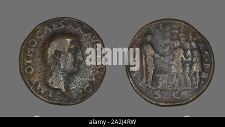 Münze Darstellung Kaiser Otho, AD 69, Römisch, Römische Reich, Bronze, Diam. 3.3 cm, 19,86 g Stockfoto