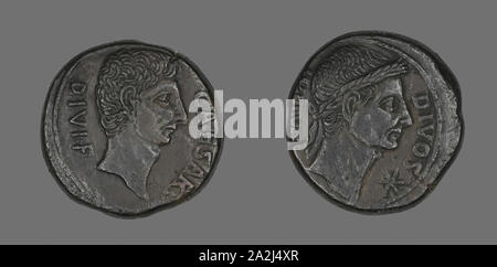 Münze, Julius Cäsar, etwa 38 v. Chr., Römische, Römisches Reich, Bronze, Diam. 3 cm, 19,57 g Stockfoto