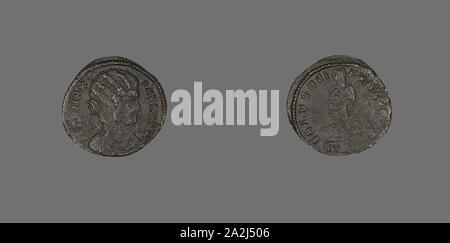 Münze angezeigt, Kaiserin Fausta, AD 307/326, Römische, Römisches Reich, Bronze, DIam. 1,9 cm, 2.10 g Stockfoto